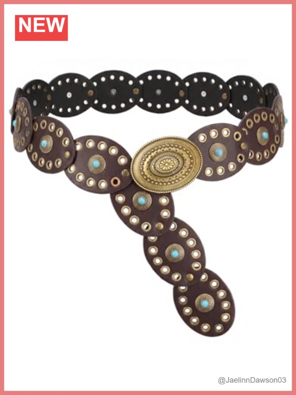 Western Disc Belt PU Leather Adjustable Fit Concert Cowgirl Style